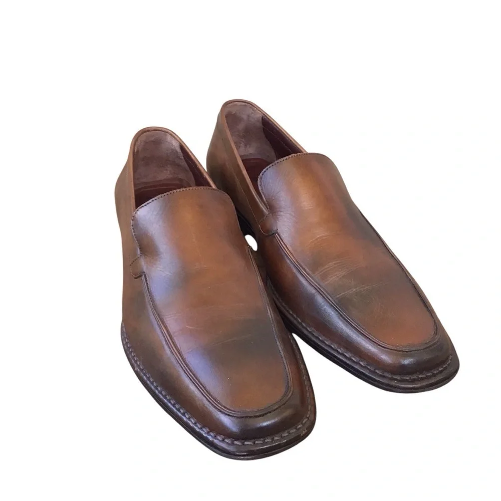 Johnston & Murphy Brown Sheepskin Slip-Ons sz 13 Made in Brazil s-l400.jpg main image 2